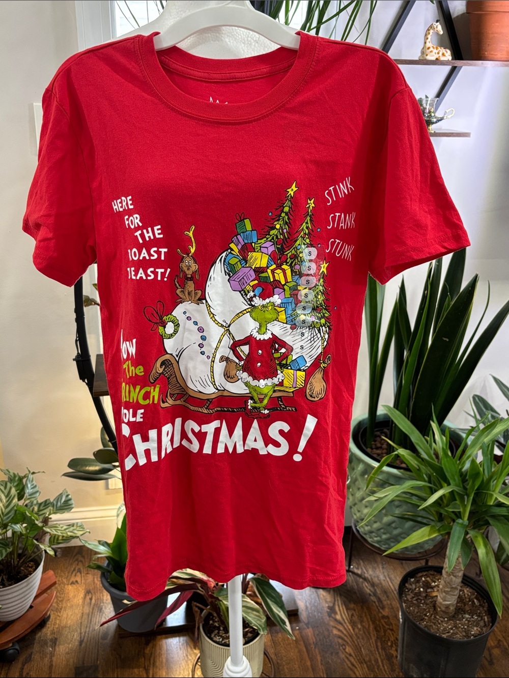 Grinch red Christmas T-Shirt size S
